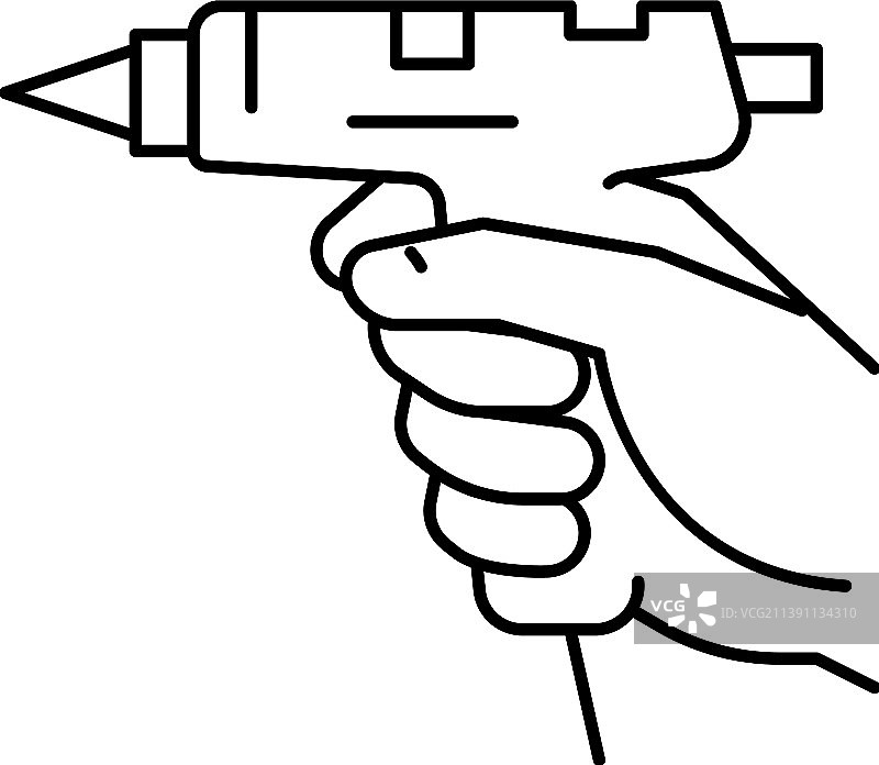DIY手工胶枪线性图标图片素材