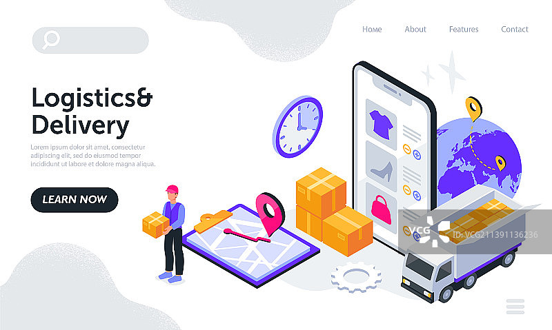 物流和配送抽象概念图片素材