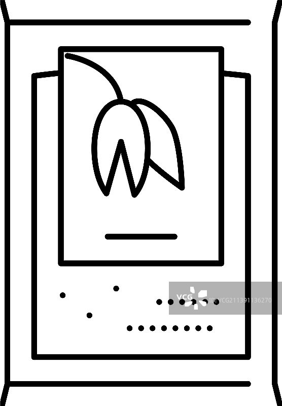 燕麦片袋装线性图标图片素材
