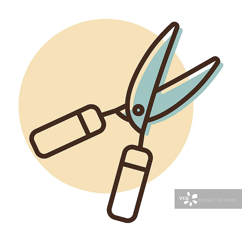 园艺剪刀图标绿篱剪示意图图片素材