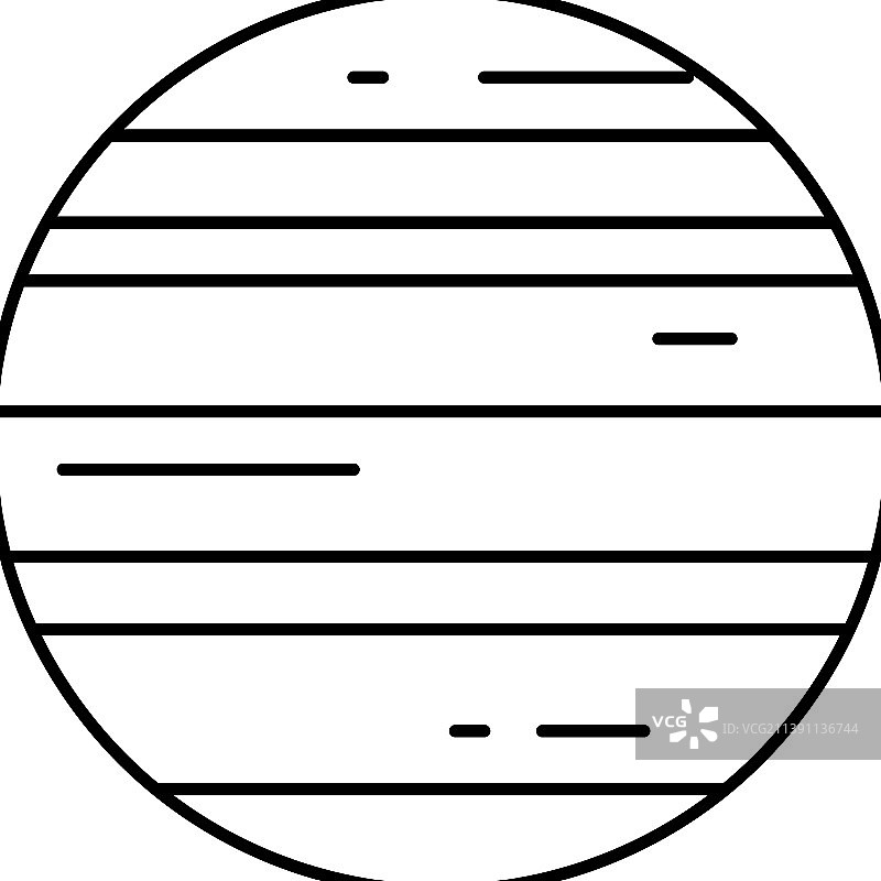 黑色海王星线条图标图片素材