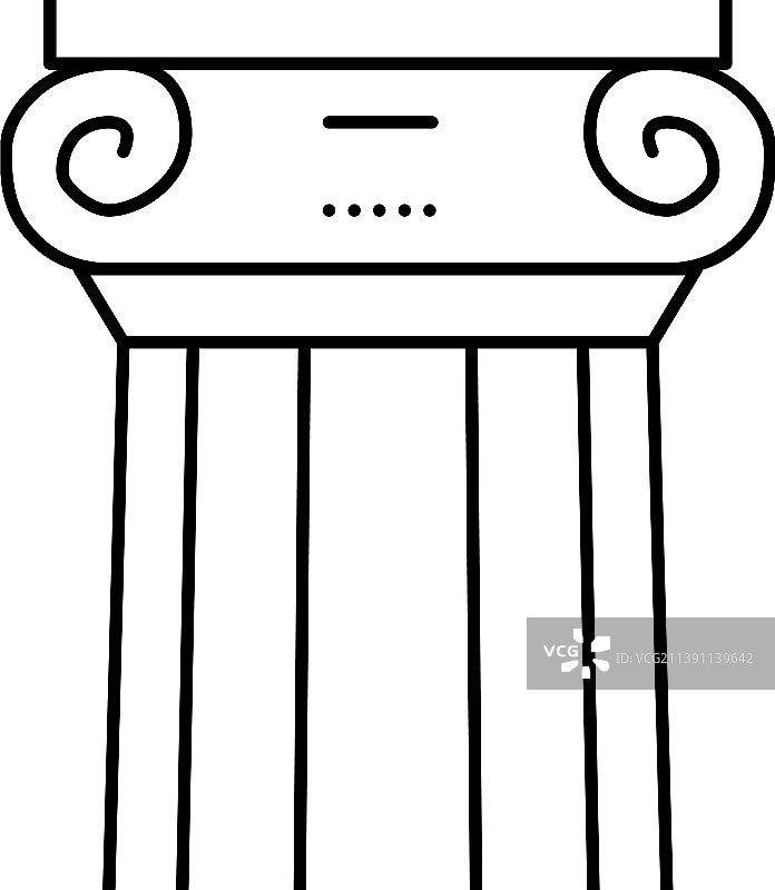 希腊柱线条黑色图标图片素材