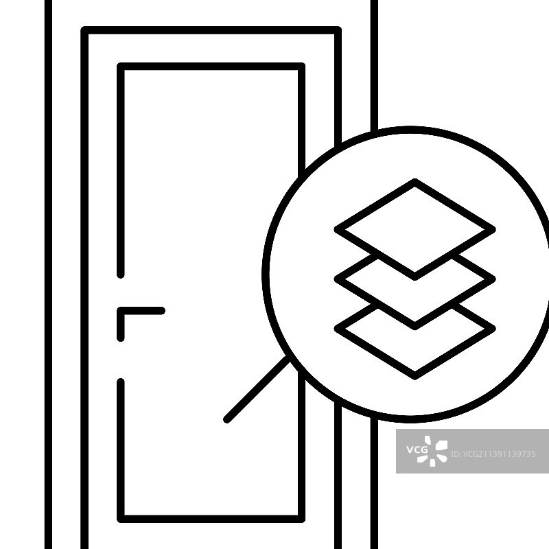 中密度纤维板材料门线条图标图片素材