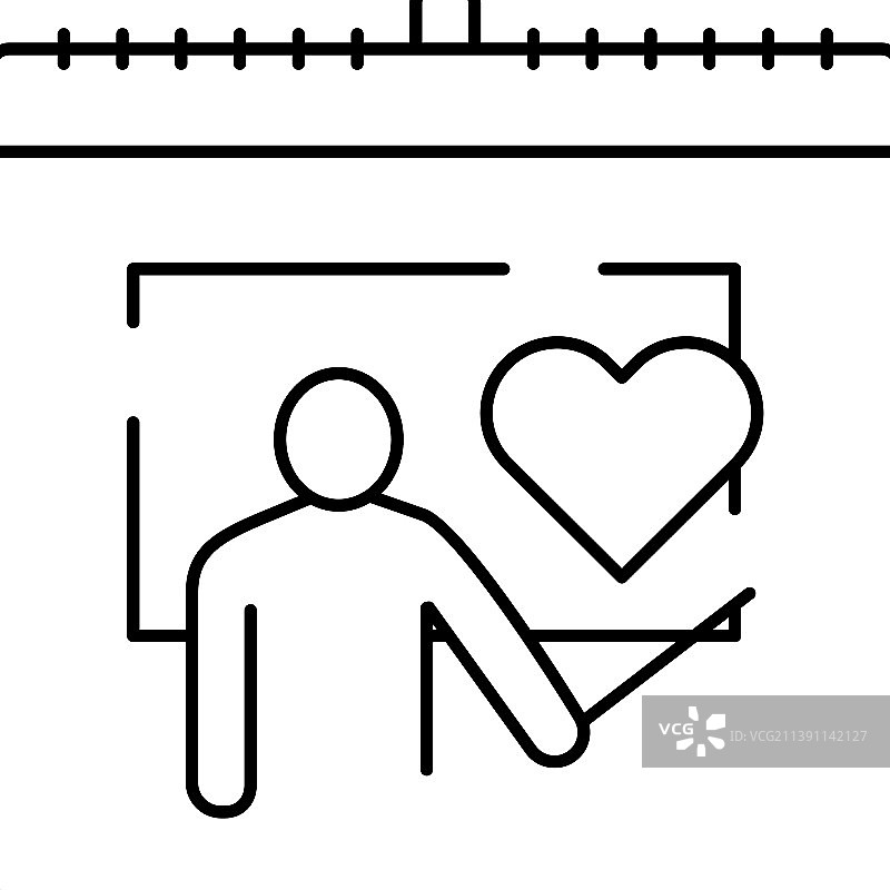 世界艾滋病日线性图标图片素材