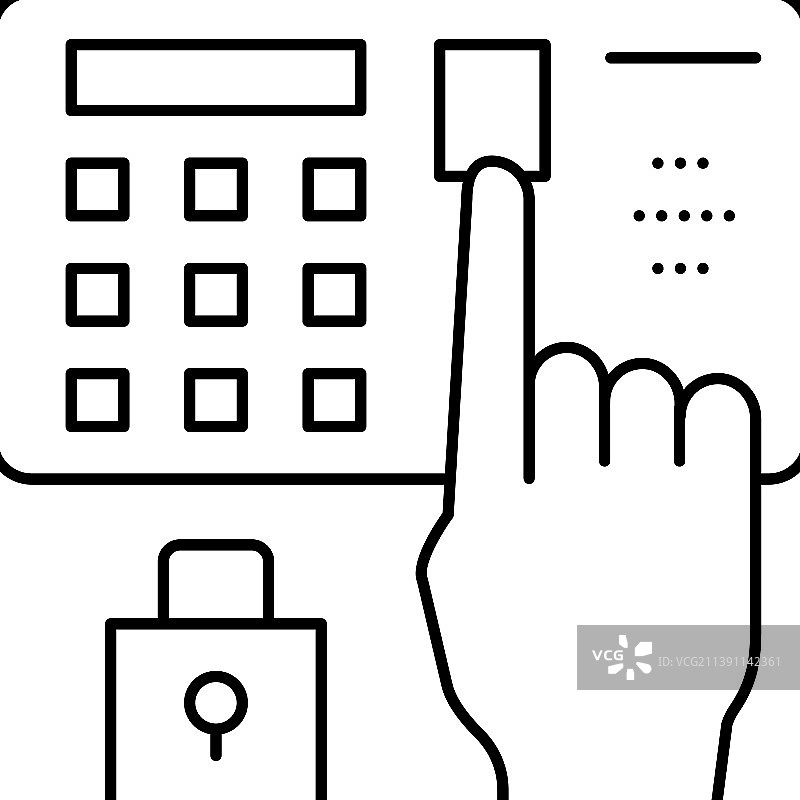 密码输入安全设备线性图标图片素材