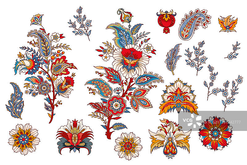 树枝花卉装饰元素合集图片素材