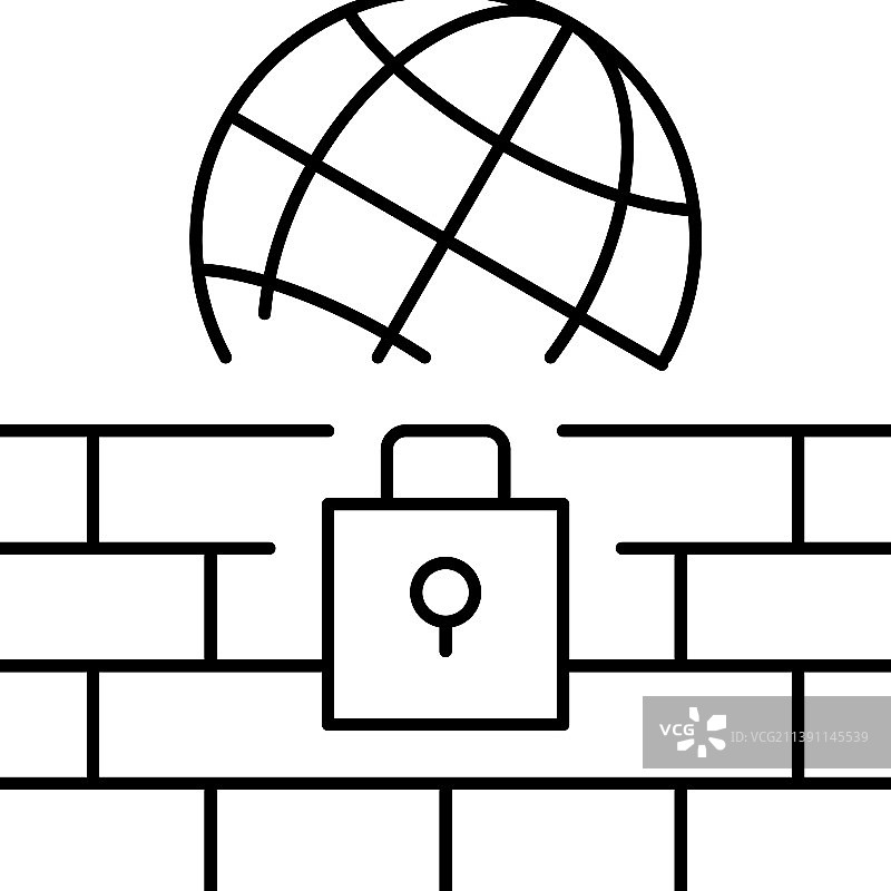全球互联网线路墙壁保护图标图片素材