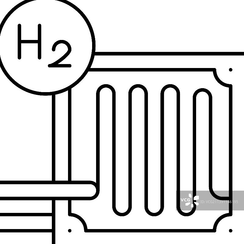燃料电池氢线图标图片素材