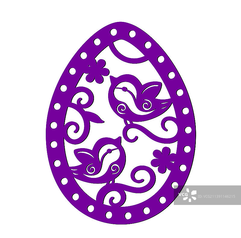 鸟类装饰蛋切割镂空图案图片素材