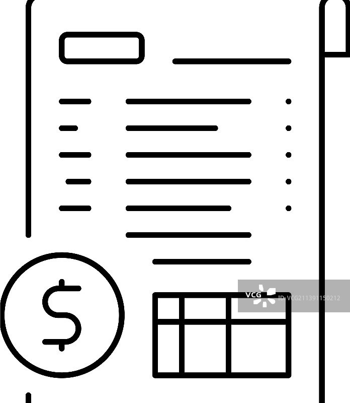 财务报告线性图标图片素材