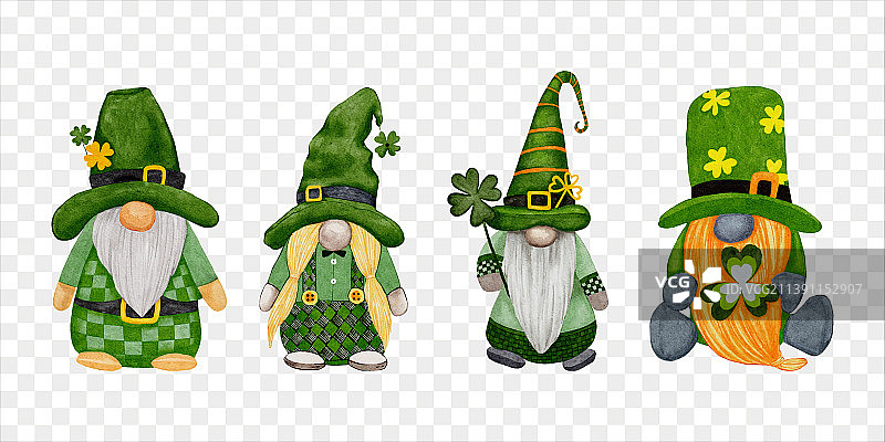 小妖精和四叶三叶草组合图片素材