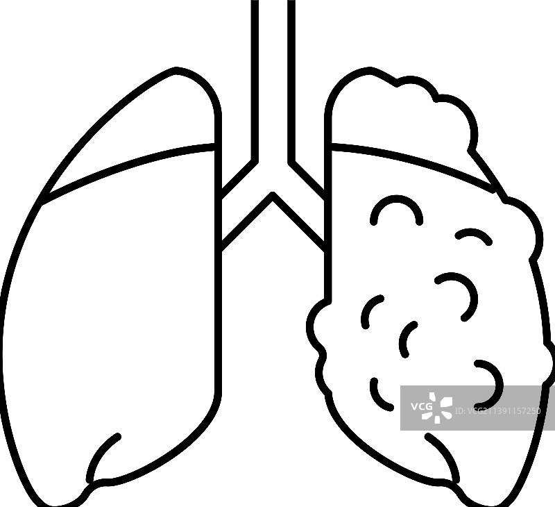 急性呼吸窘迫综合征线性图标图片素材