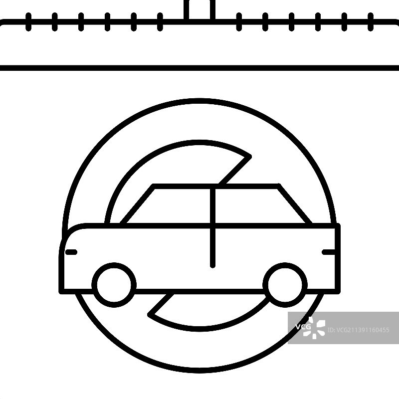 世界无车日线性图标图片素材