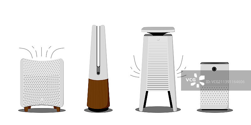 家用空气净化器和加湿器套装图片素材