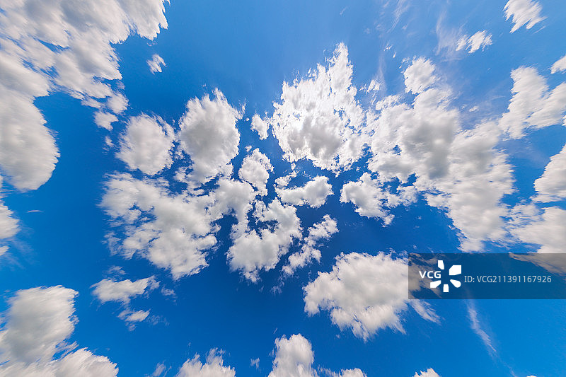 夏季蓝天白云超广角背景图片素材