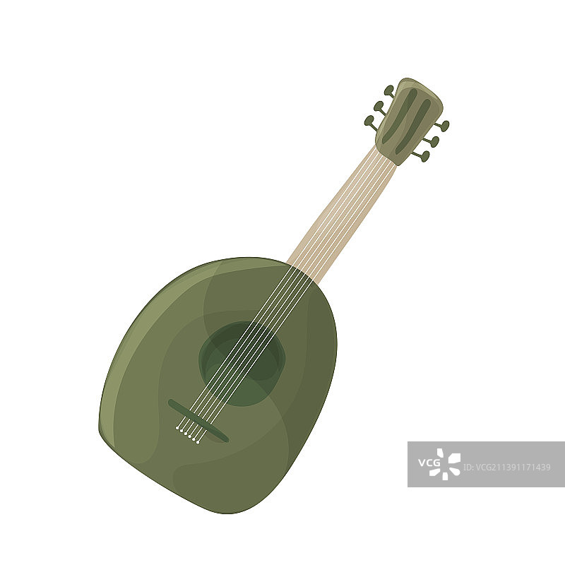 色彩卡通琉特琴弦乐器图片素材