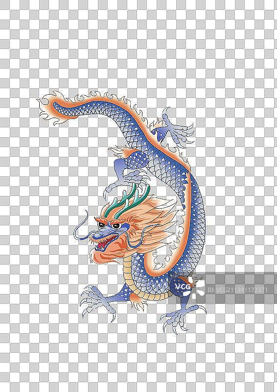 中国神兽龙国潮插画图片素材