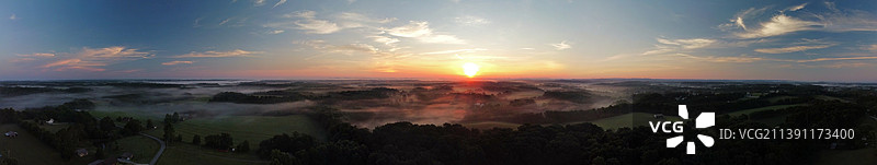 日落时分的壮丽景色全景图图片素材