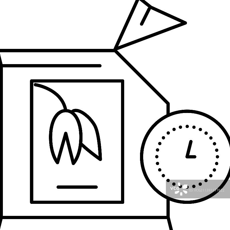 燕麦片开封保质期细线图标图片素材