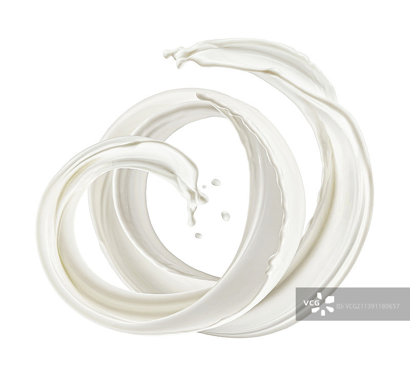 白色背景上的牛奶飞溅图片素材