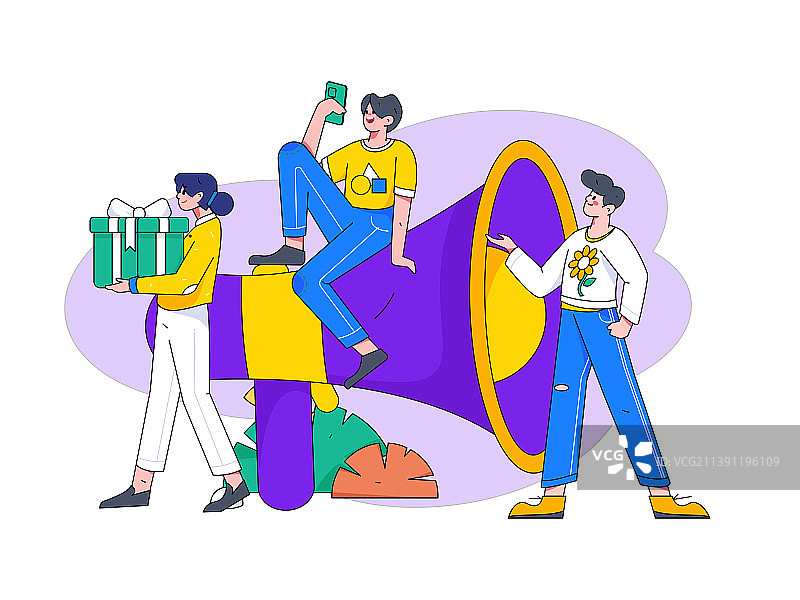 孟菲斯公告通知告示模板矢量创意扁平插画图片素材