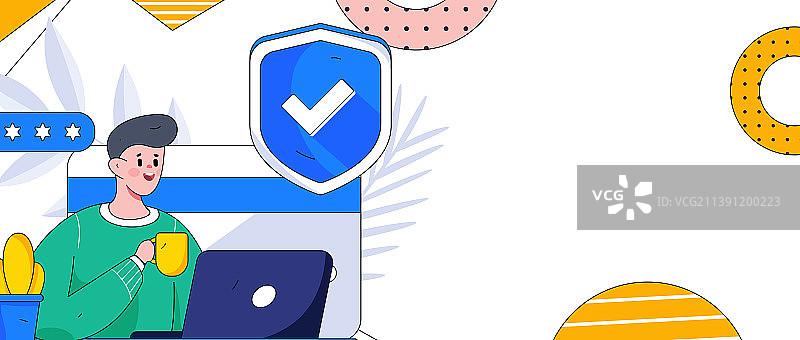 网络支付安全人物扁平矢量概念运营插画图片素材