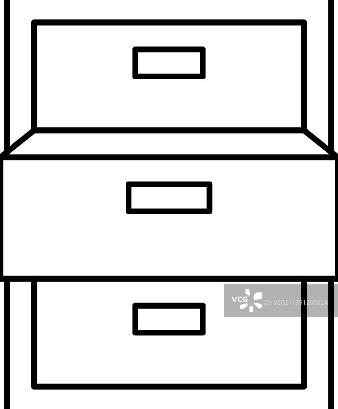 打开的抽屉线条图标图片素材