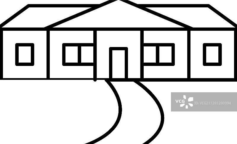 牧场房屋线条图标图片素材