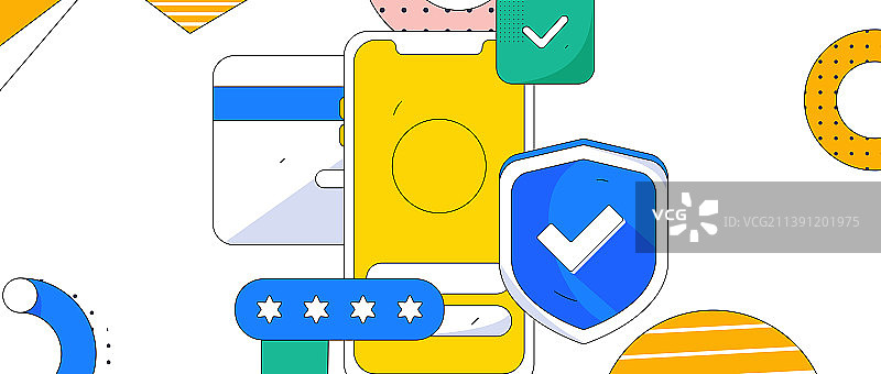 网络支付安全人物扁平矢量概念运营插画图片素材