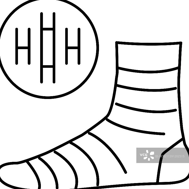 竹制袜子线条图标图片素材