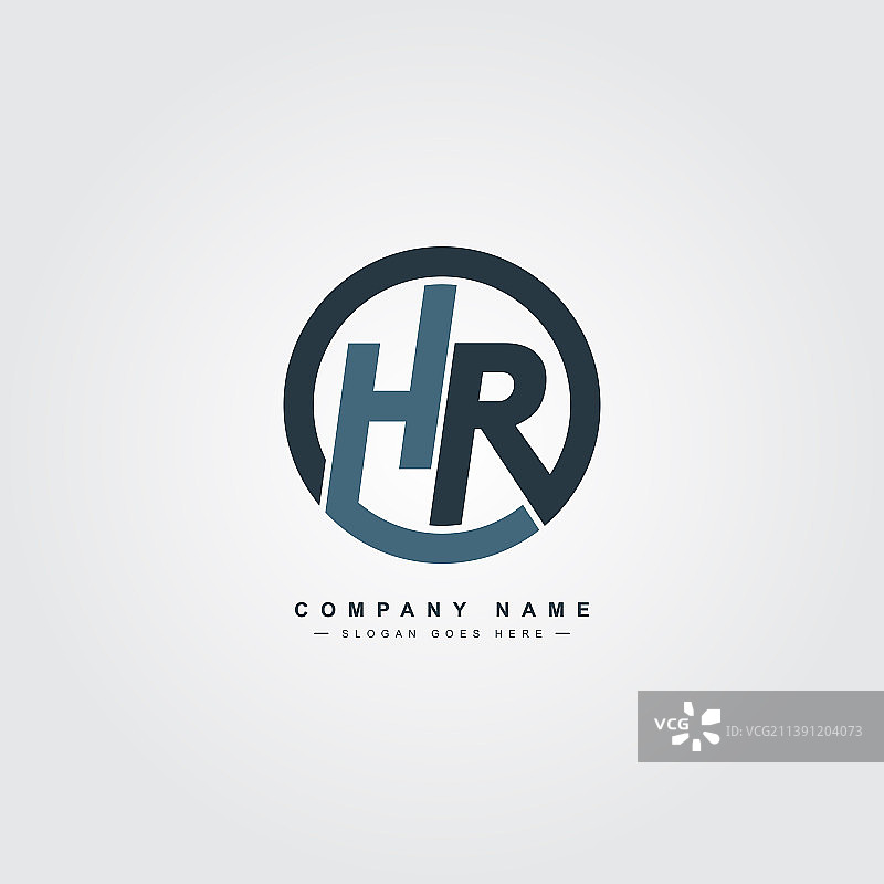 首字母HR简约字母Logo图片素材