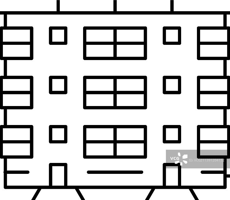 合作住宅线性图标图片素材