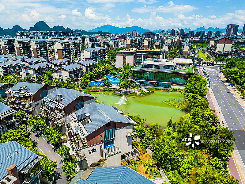 航拍桂林房地产建筑图片素材
