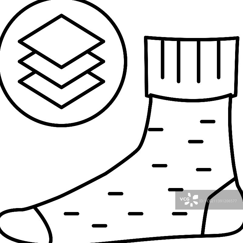 冬季保暖袜子线性图标图片素材