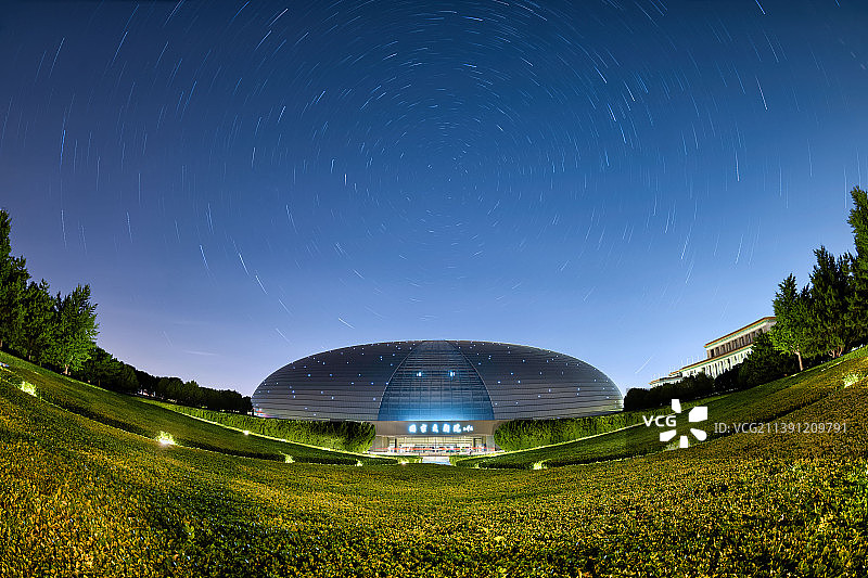 国家大剧院星轨图片素材