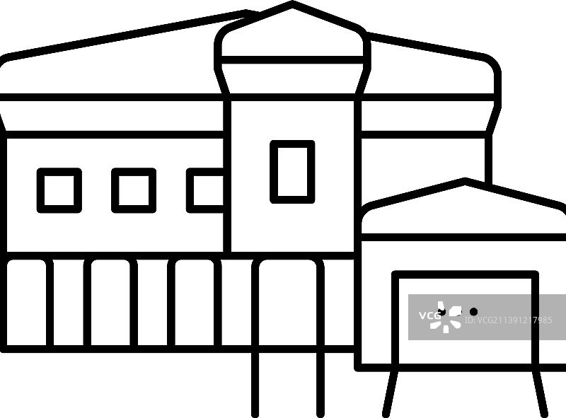 地中海房屋线性图标图片素材