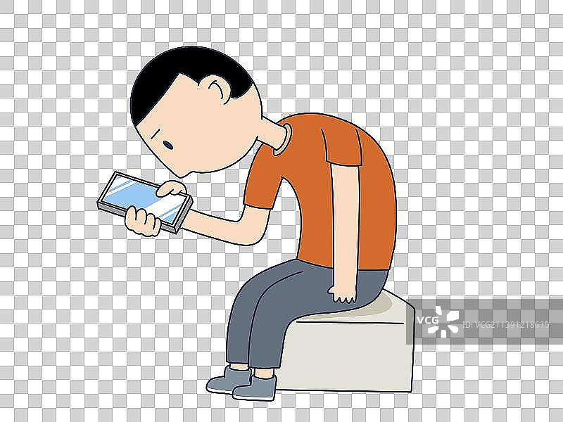 元素：低头族图片素材