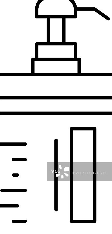 含角蛋白的按压式护发素瓶线性图标图片素材