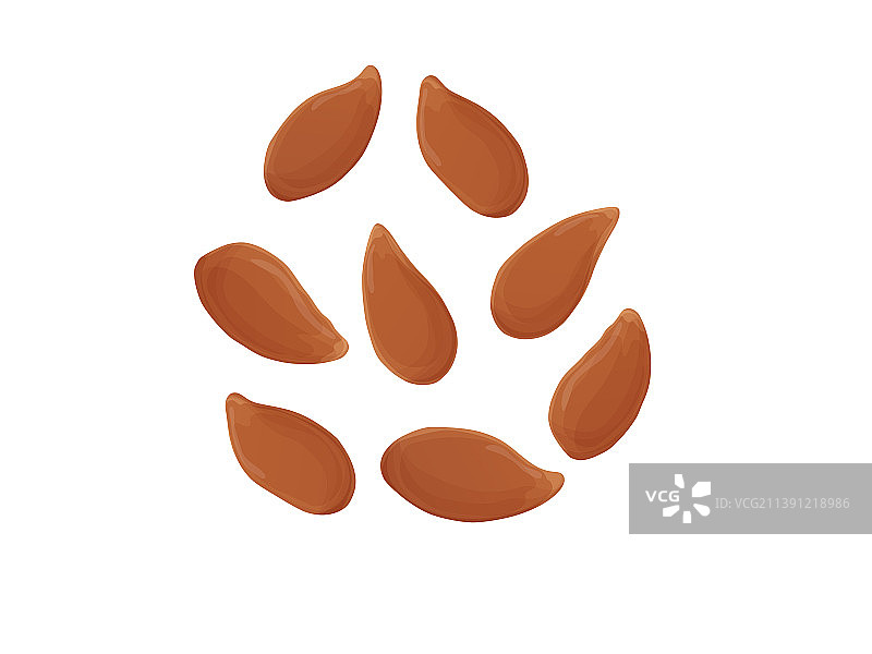 白色背景上的未去皮健康亚麻籽图片素材