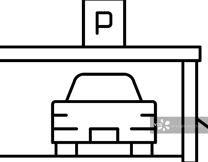 汽车停在线上的位置图标图片素材