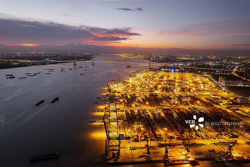 东莞港的晚霞图片素材