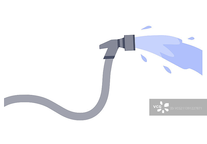 消防和浇水软管喷射水流图片素材