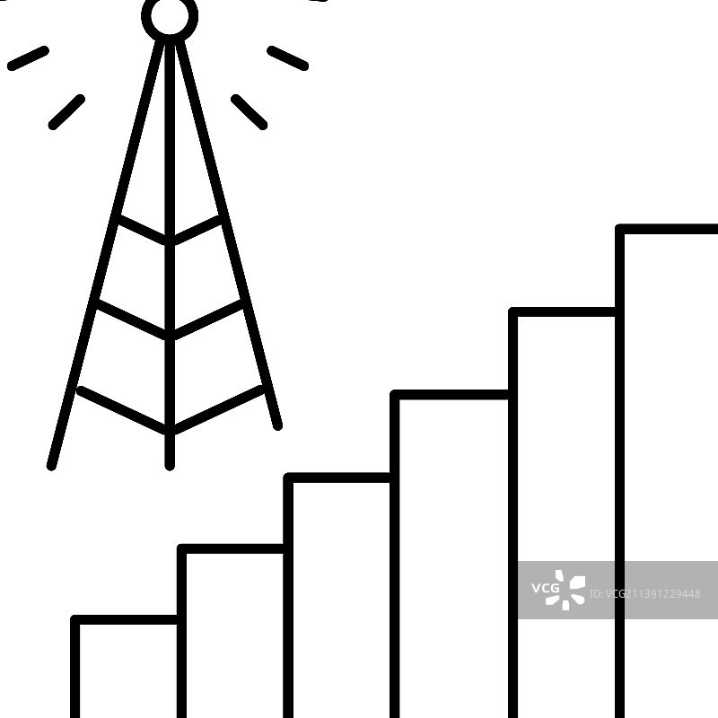 信号连接线性图标图片素材