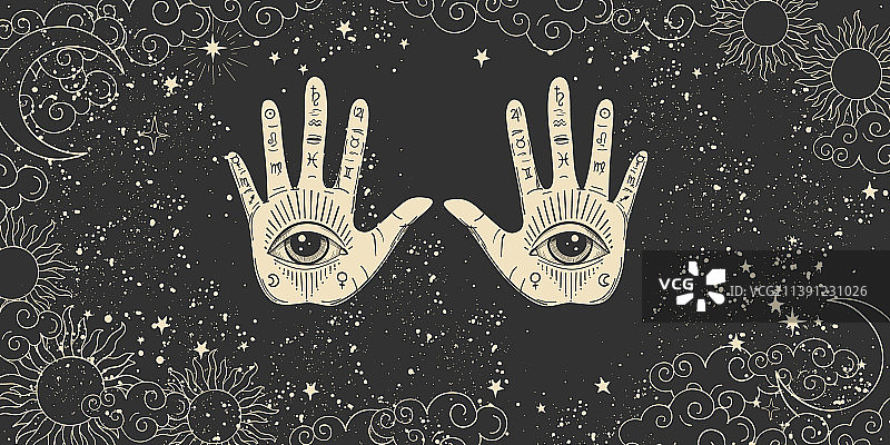 数字命理占星术神秘海报图片素材