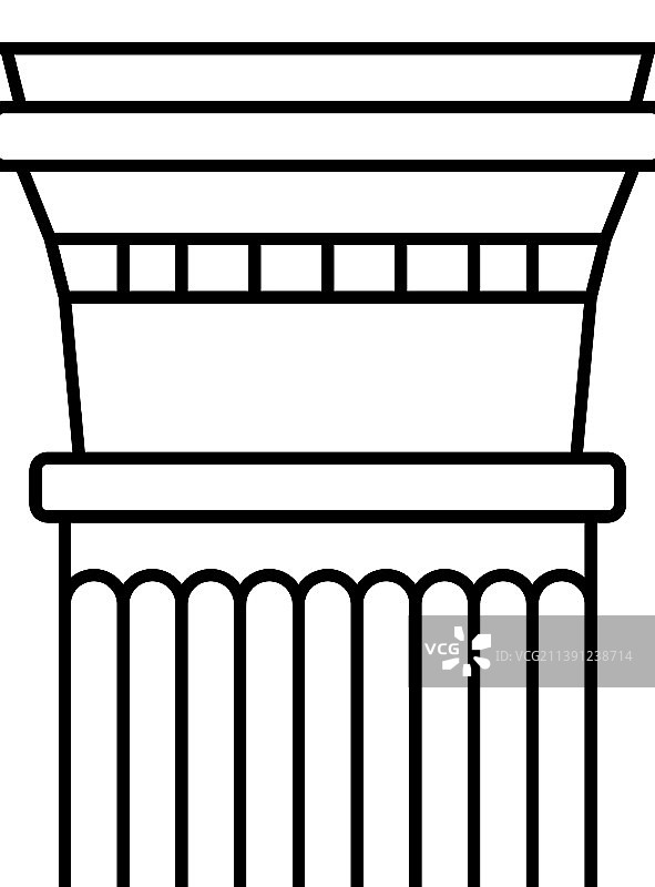 古罗马石柱线性图标图片素材