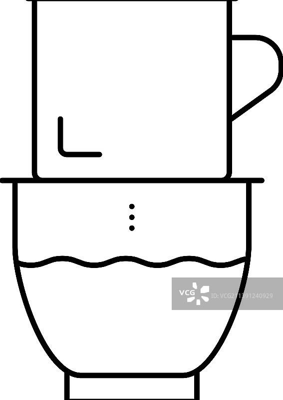 越南特色咖啡冲泡设备线条图标图片素材