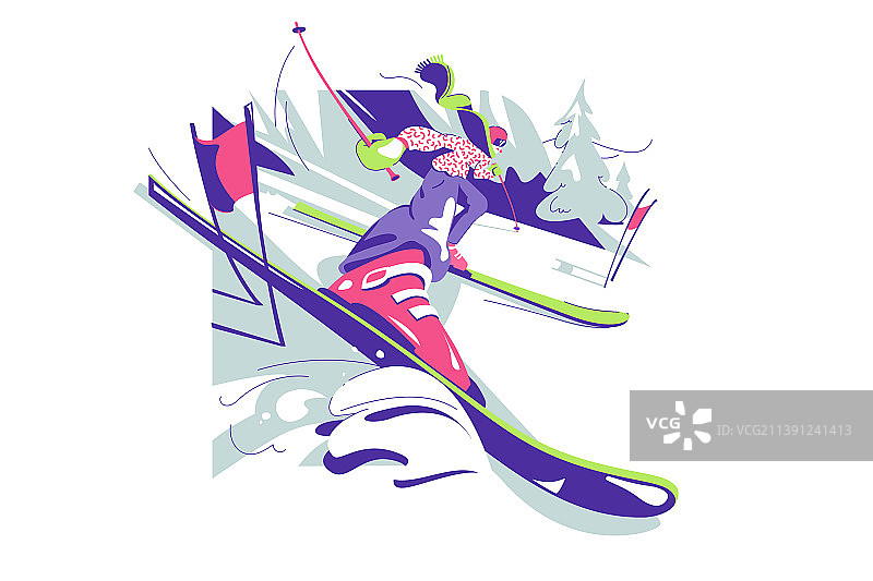 山地滑雪运动高手图片素材