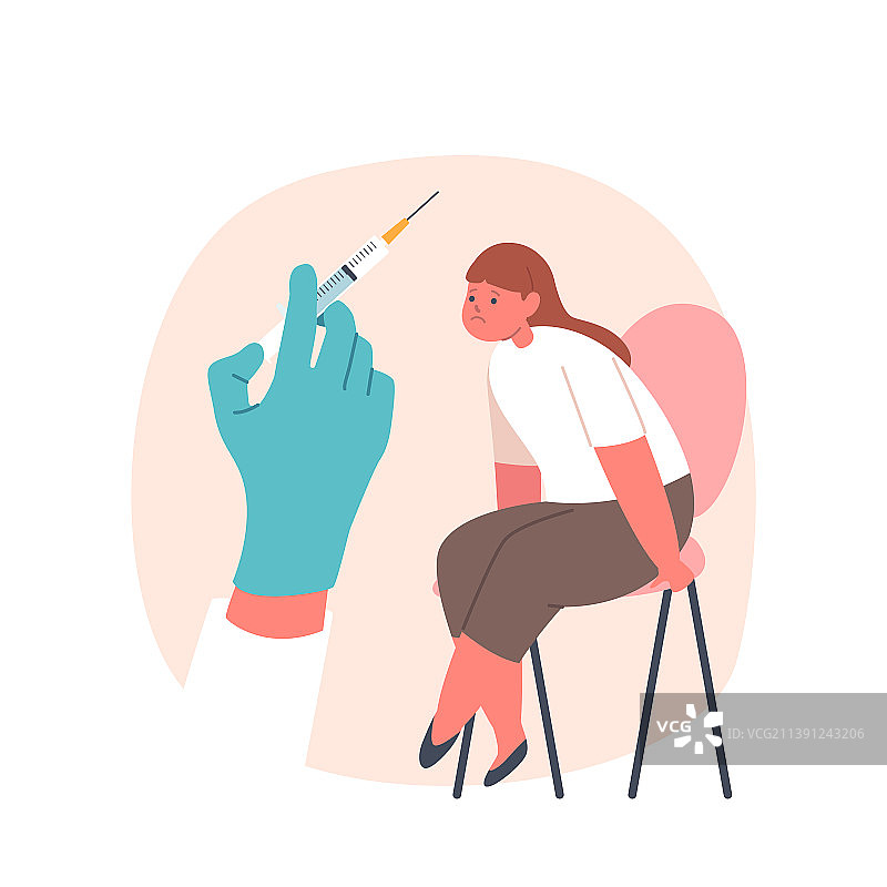 诊所柜子中坐在椅子上不高兴的孩子图片素材