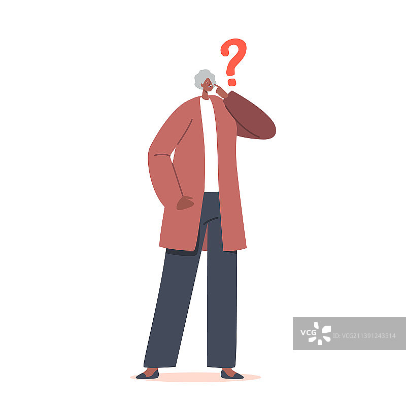 沉思的老年祖母角色图片素材