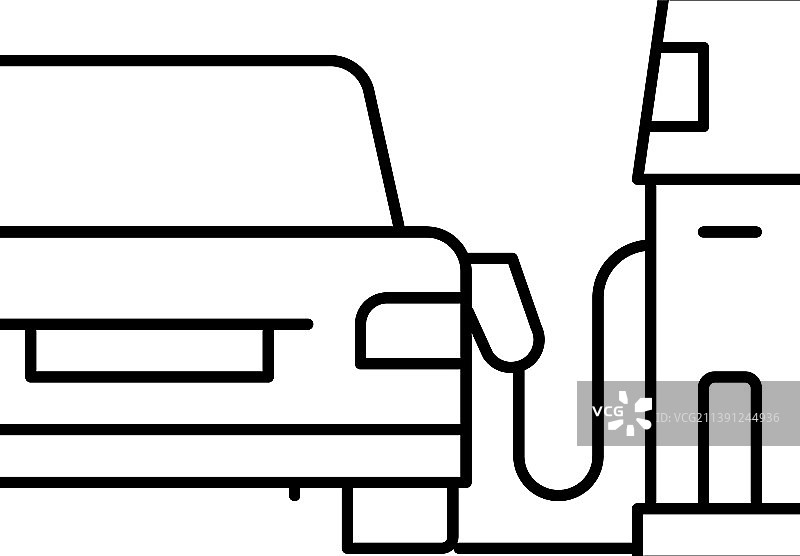 通过手机App给汽车加油线性图标图片素材